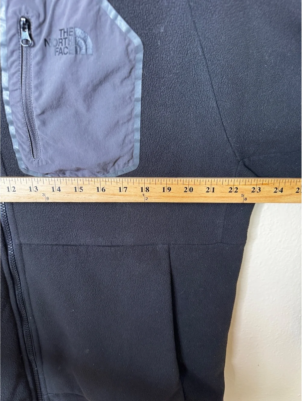 The North Face Full Zip Fleece Jacket XL Black Full Zip Chest Pocket Outdoor